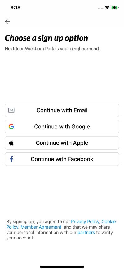 Signups screenshot 