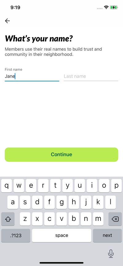 Signups screenshot 