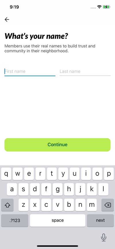 Signups screenshot 