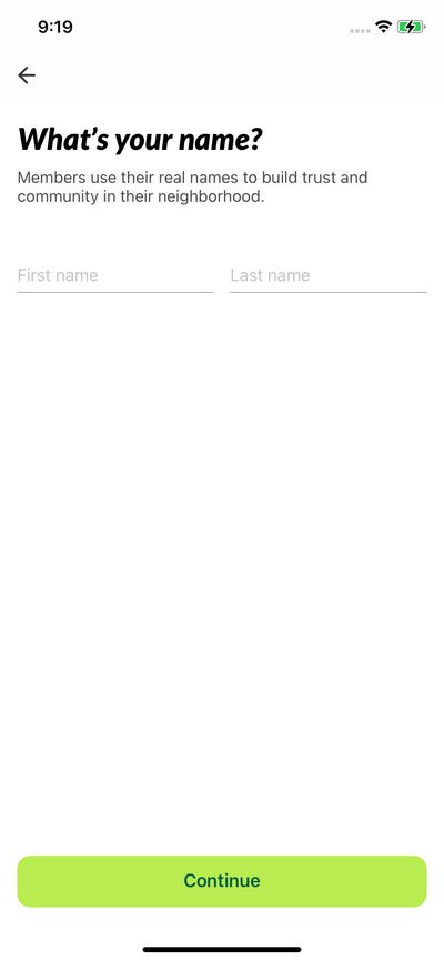 Signups screenshot 