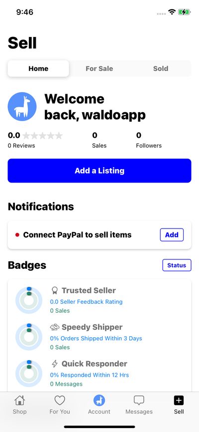 Profile & Account screenshot 