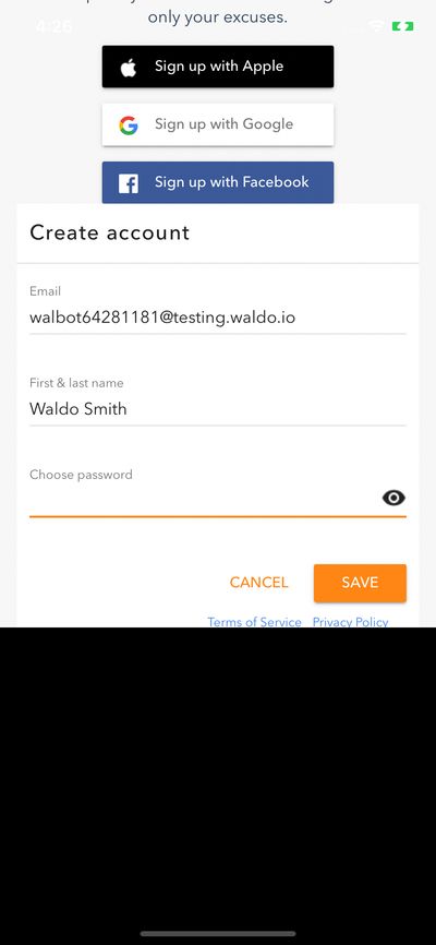 Signups screenshot 