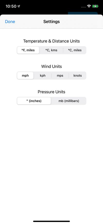 Settings screenshot 