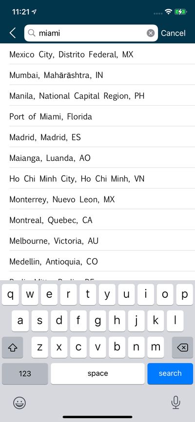 Search screenshot 
