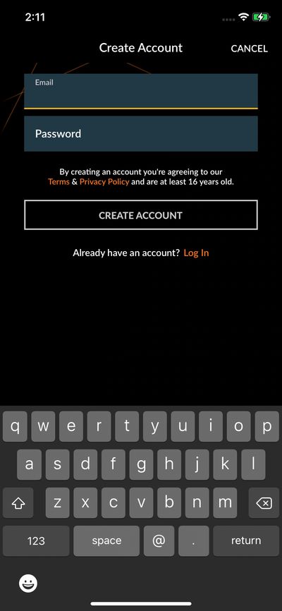 Signups screenshot 