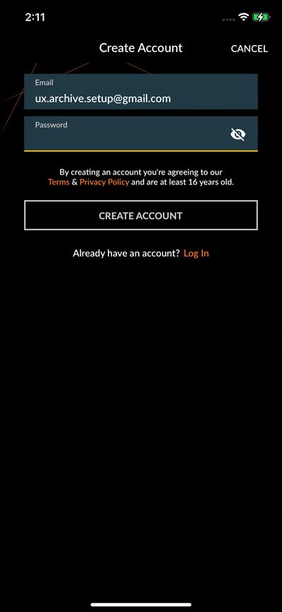 Signups screenshot 