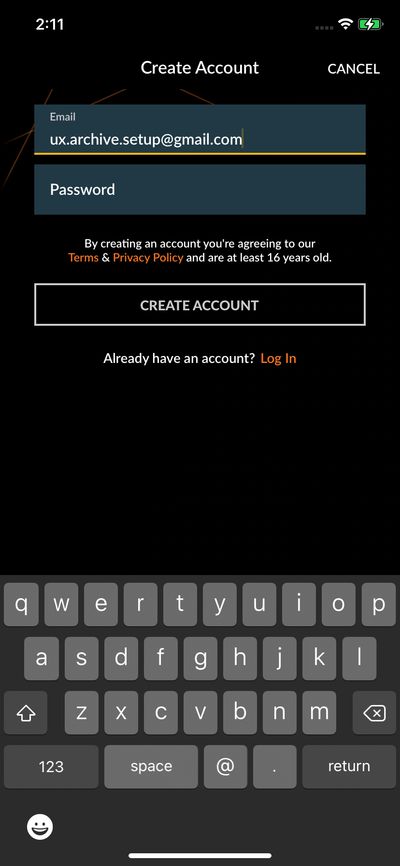 Signups screenshot 