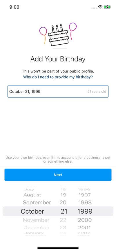 Signups screenshot 