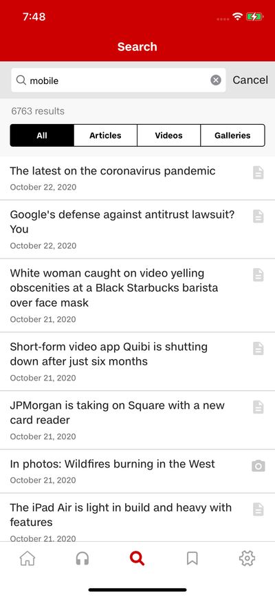 Search screenshot 