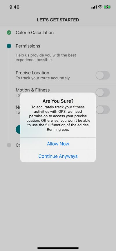 Permission screenshot 