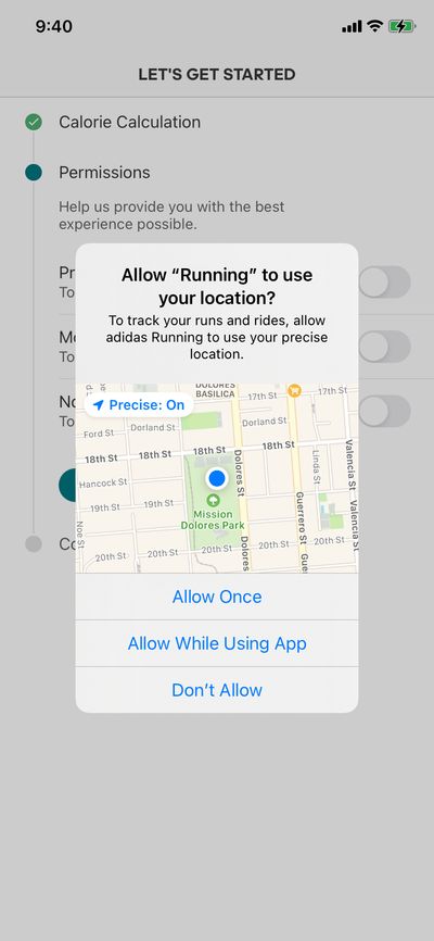 Permission screenshot 