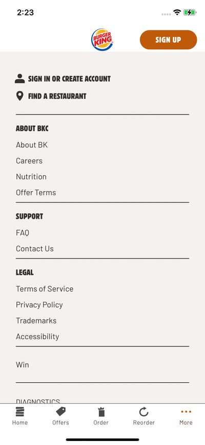 Settings screenshot 