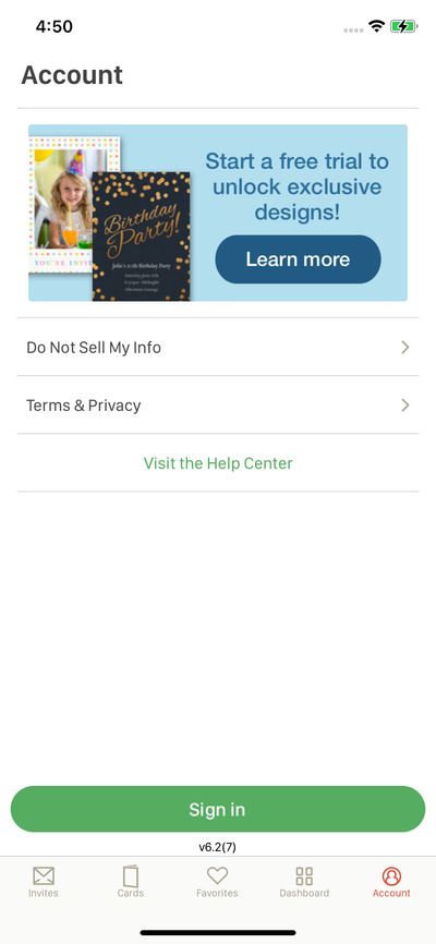 Profile & Account screenshot 
