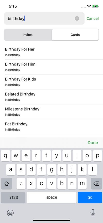 Search screenshot 