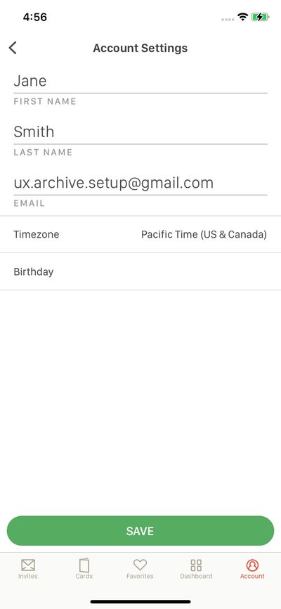 Settings screenshot 